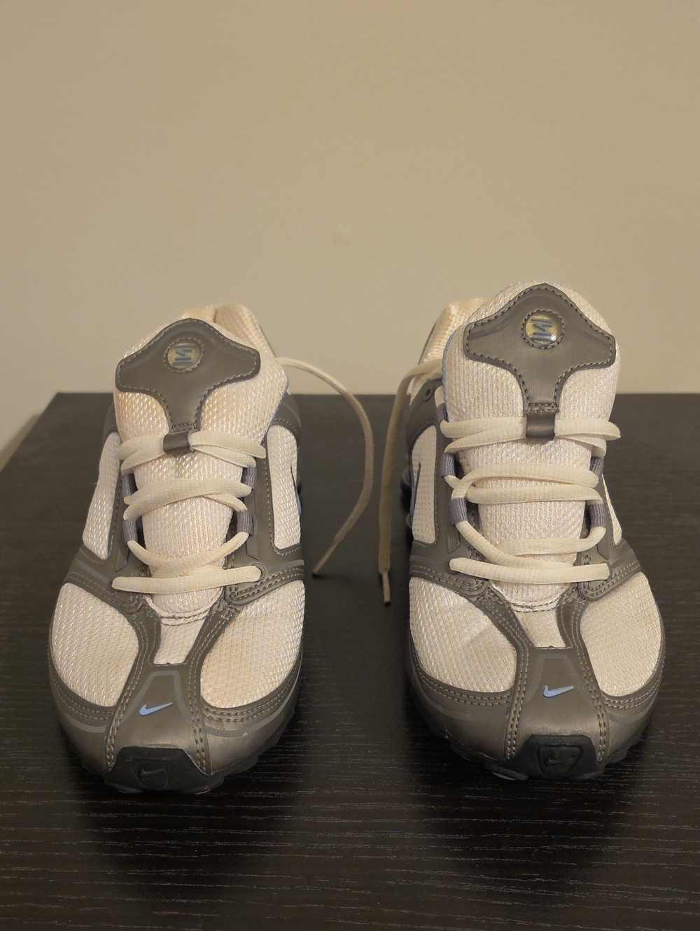Nike Shox White and Gray Womens Running Sneakers